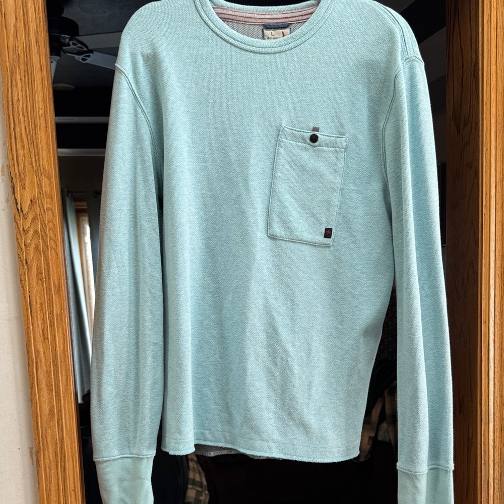 Men's Light Green Long Sleeve Sweatshirt with Pocket
